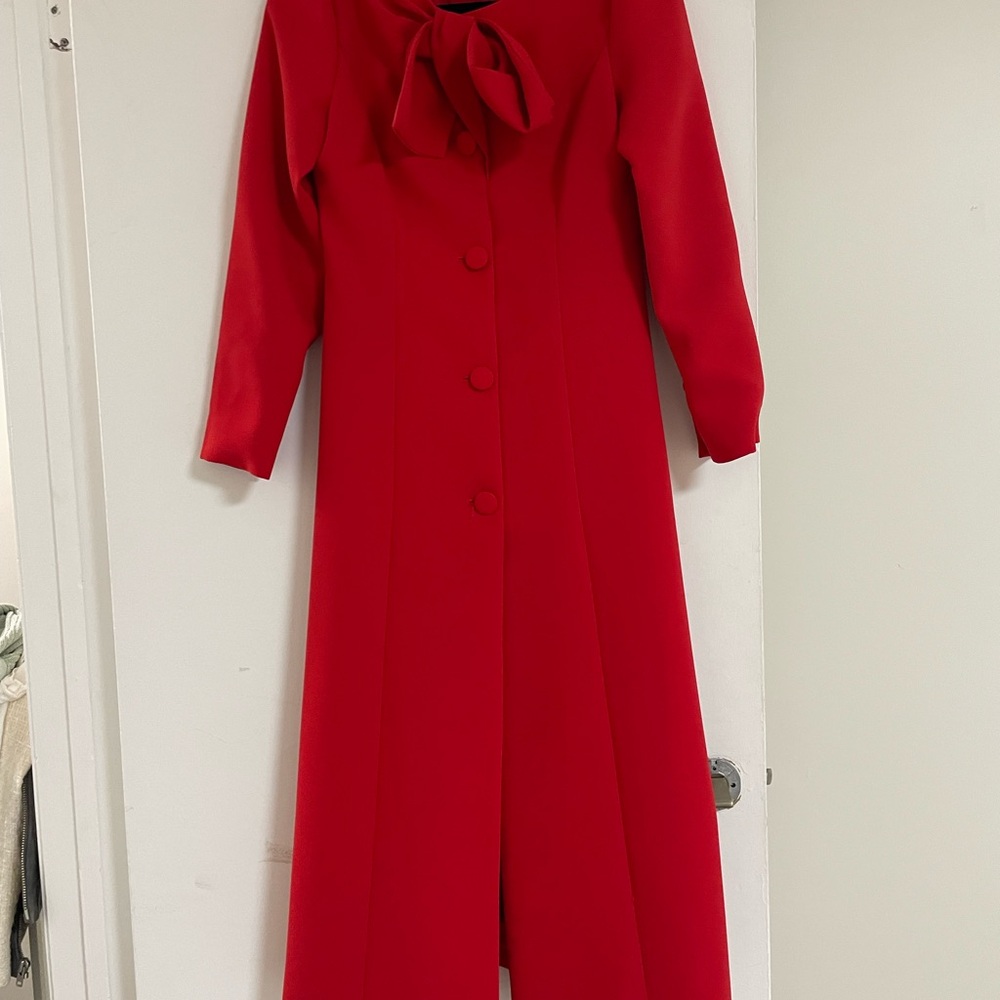 Red Long sleeve midi dress - Picture 4 of 4